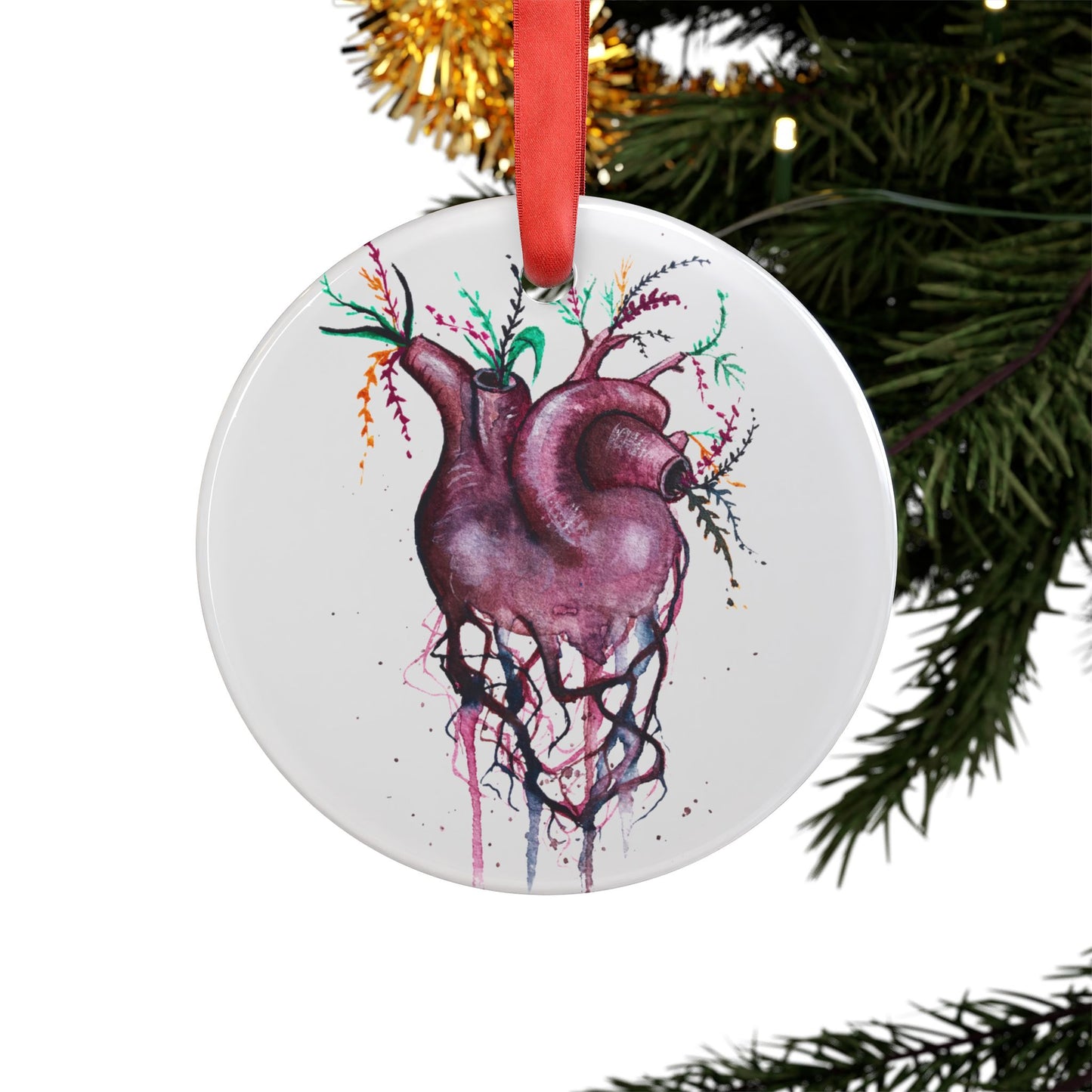 Holiday Acrylic Ornament - Blooming Heart