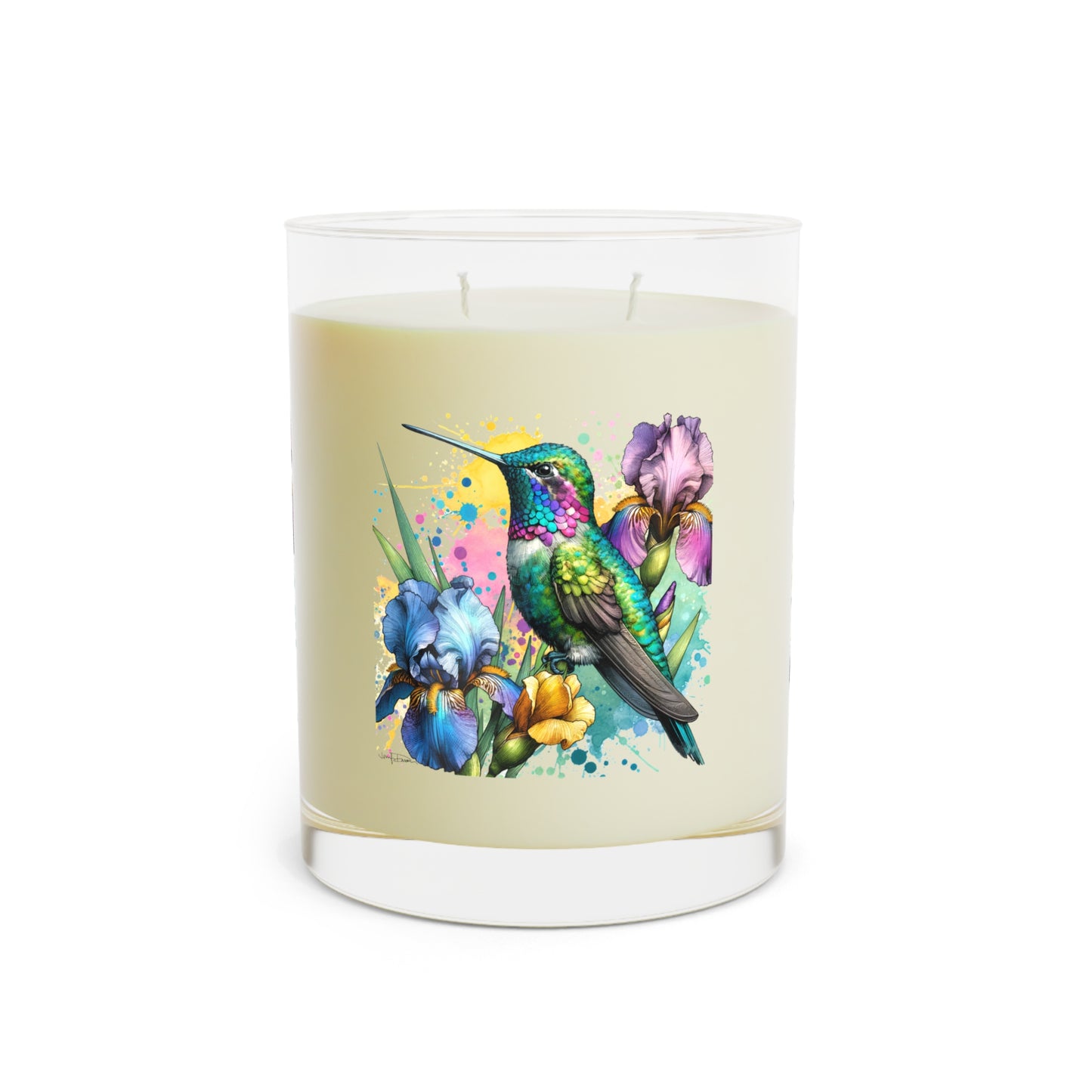 Seventh Avenue Scented Candle - Hummingbird w/ Irises Design