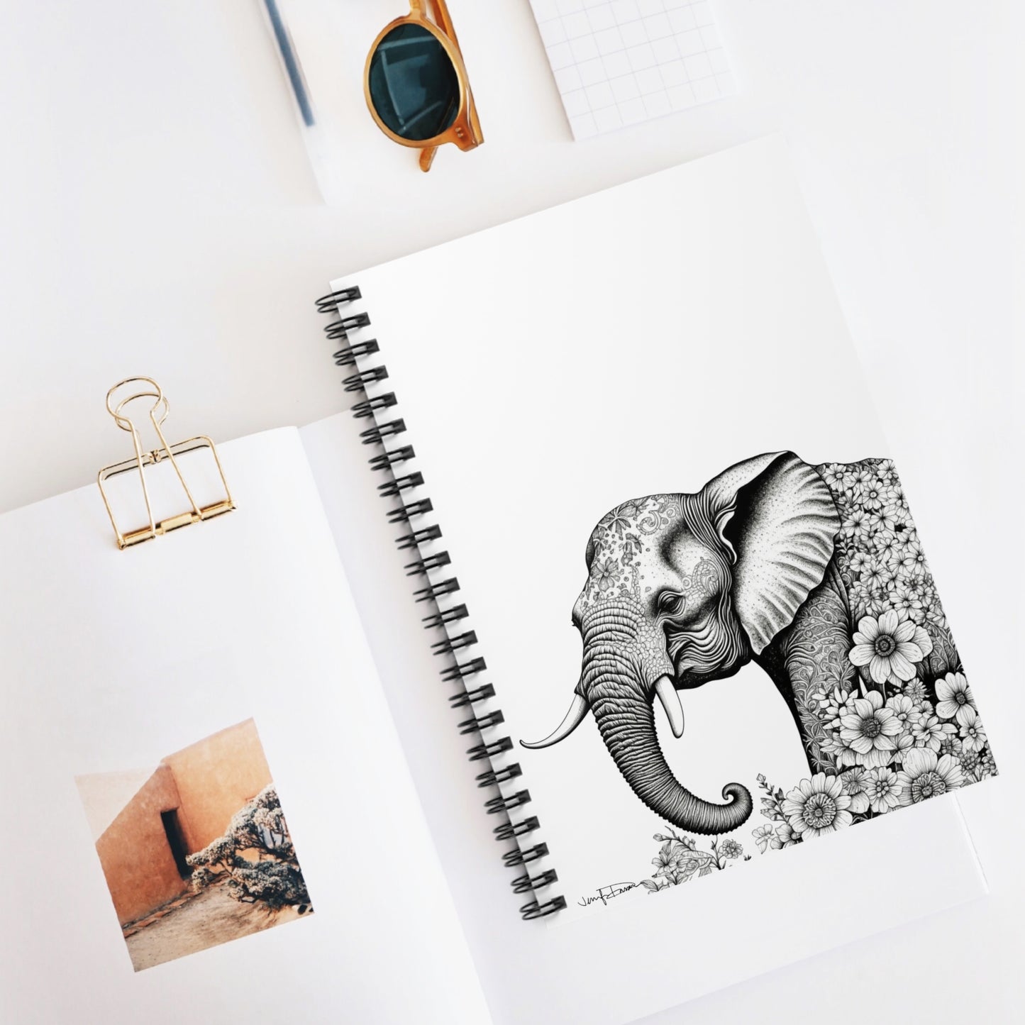 Spiral Notebook - Elephant Design