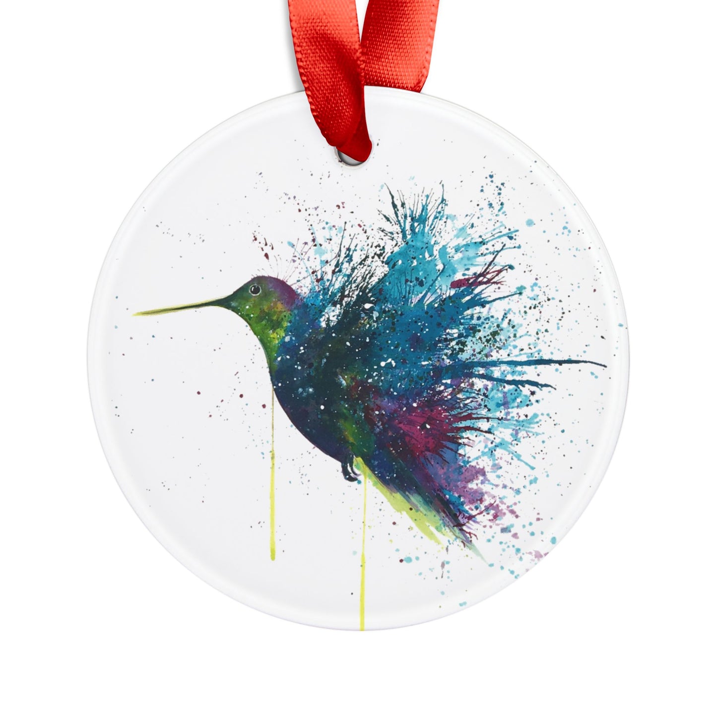 Holiday Acrylic Ornament - Hummingbird Splash