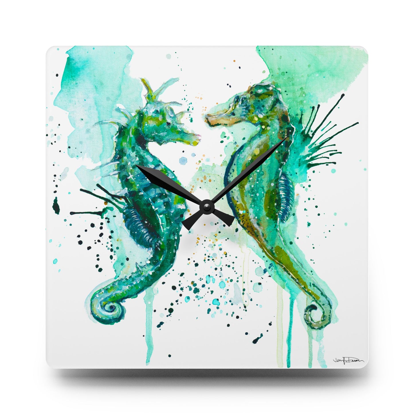 Acrylic Wall Clock - Seahorse Design