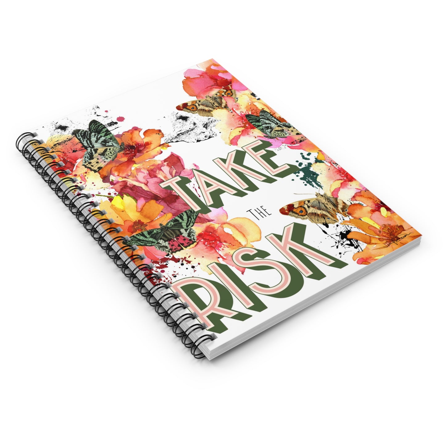 Spiral Notebook - Take the Risk - Floral Design