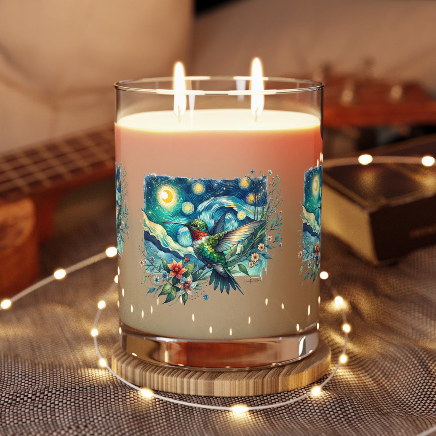 Seventh Avenue Scented Candle - Hummingbird w/ Starry Night Design