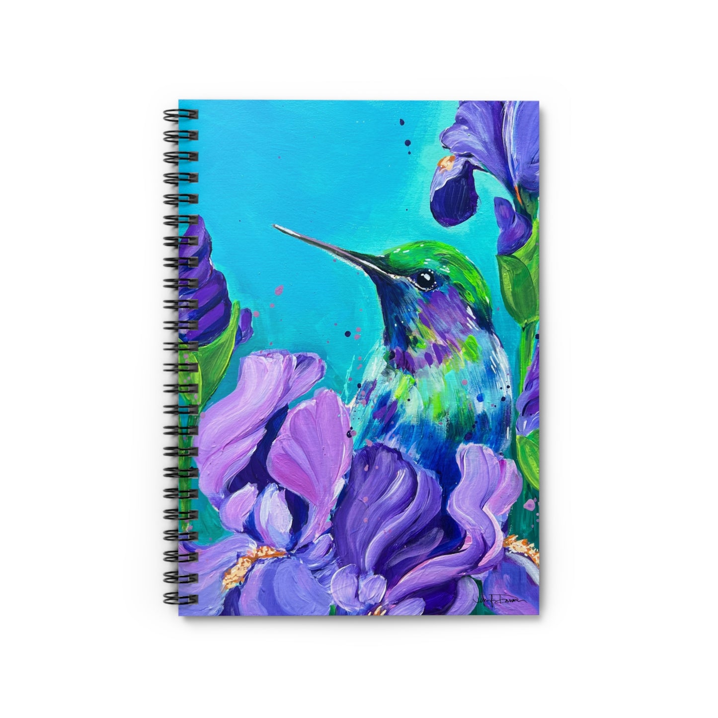 Spiral Notebook - Hummingbird with Irises