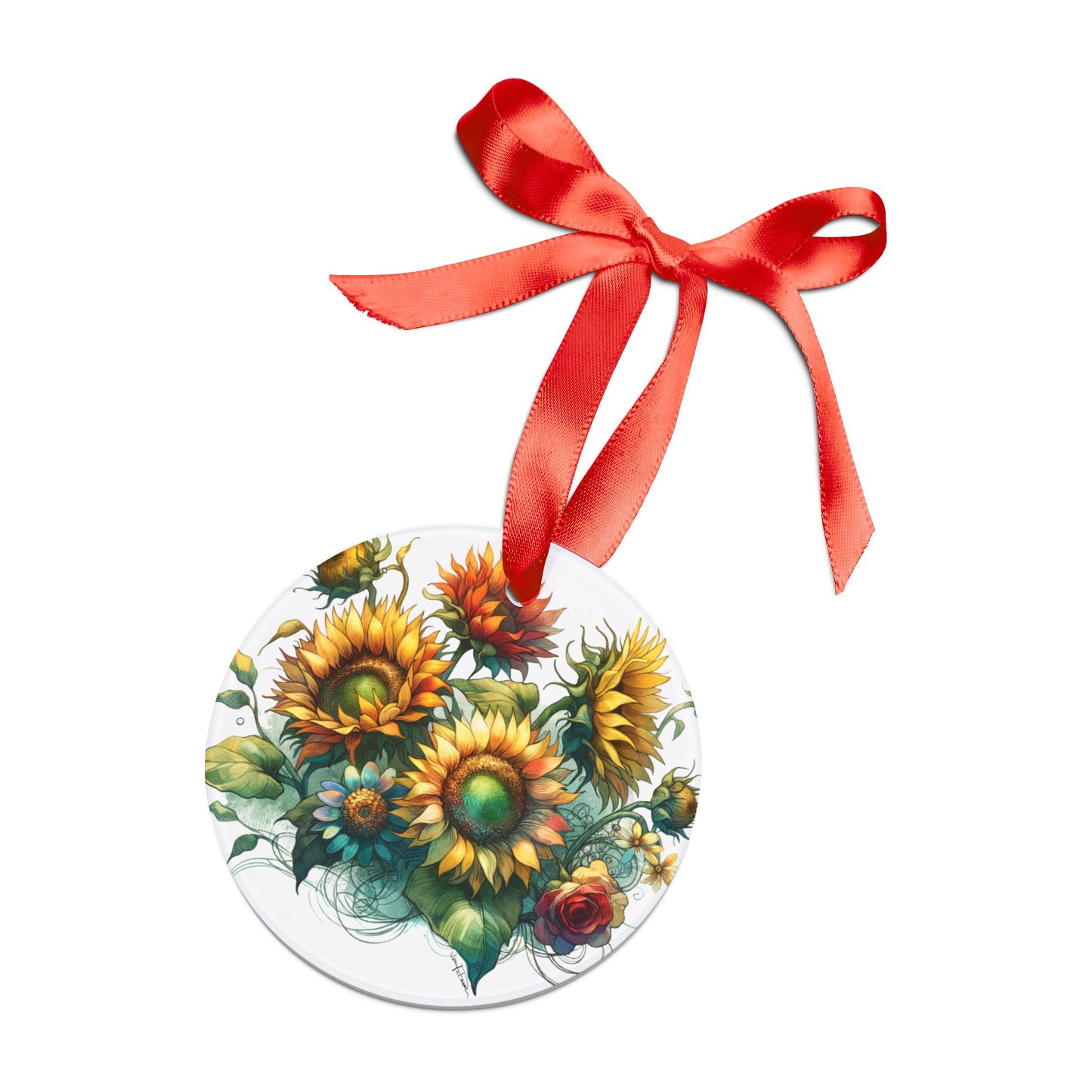 Holiday Acrylic Ornament - Sunflowers