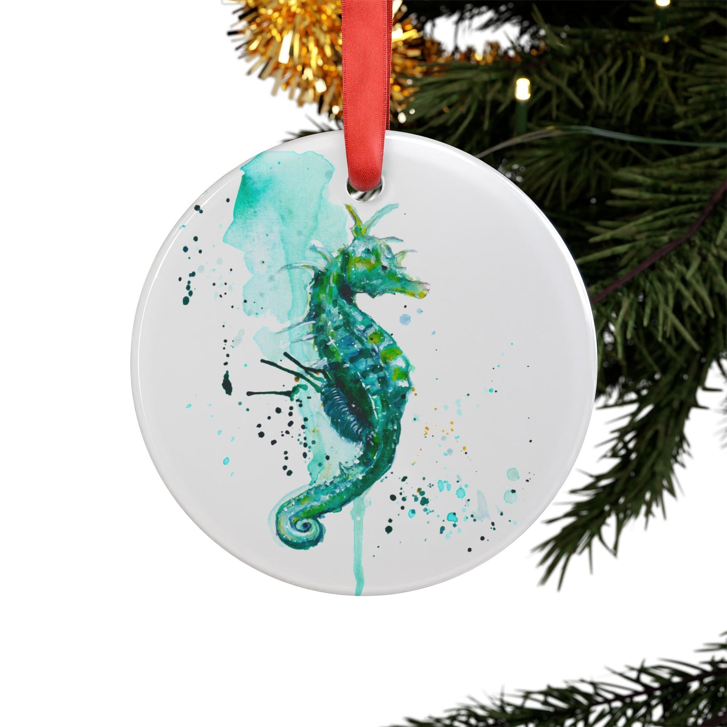 Holiday Acrylic Ornament - Seahorse #1