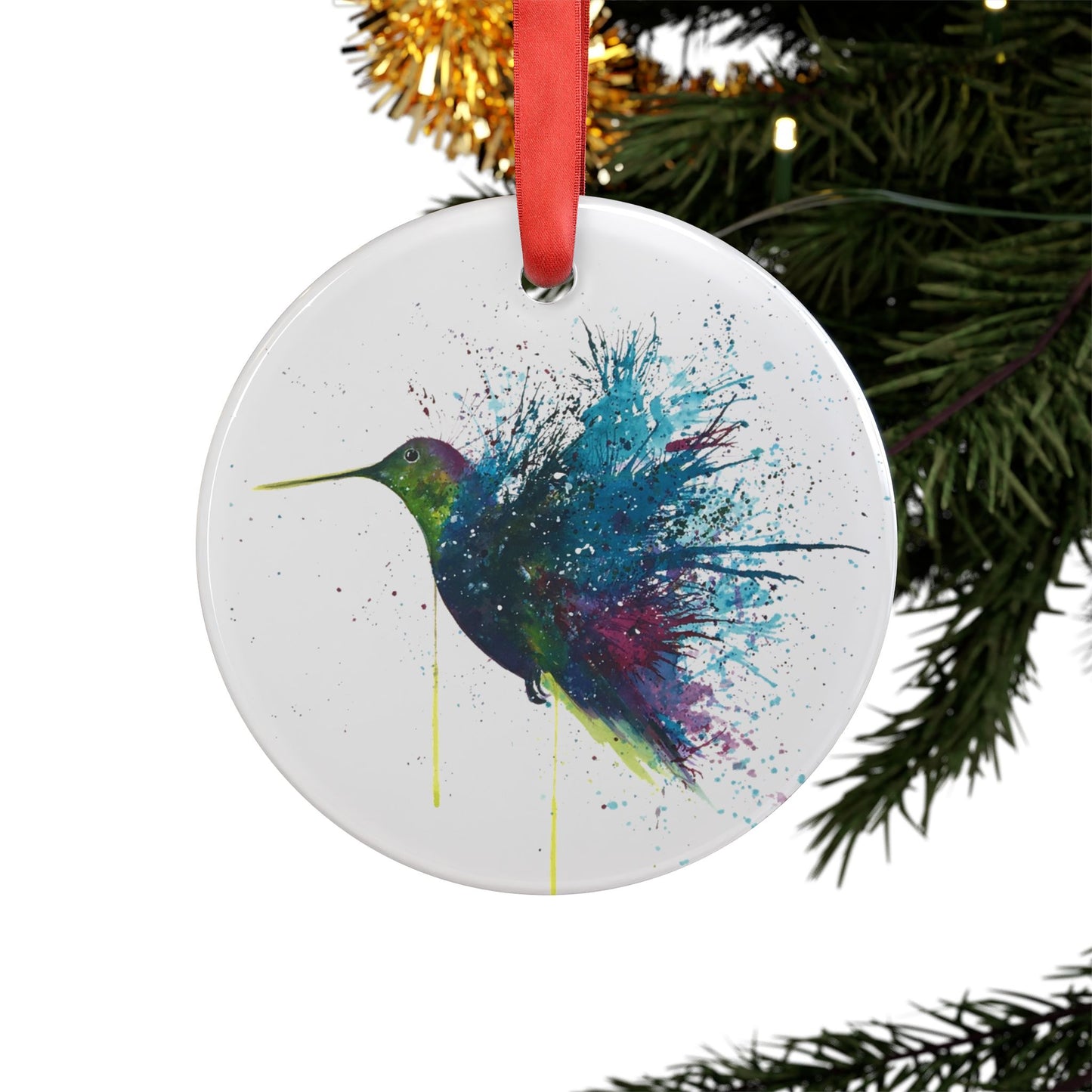 Holiday Acrylic Ornament - Hummingbird Splash