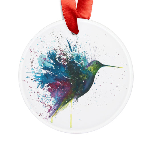 Holiday Acrylic Ornament - Hummingbird Splash