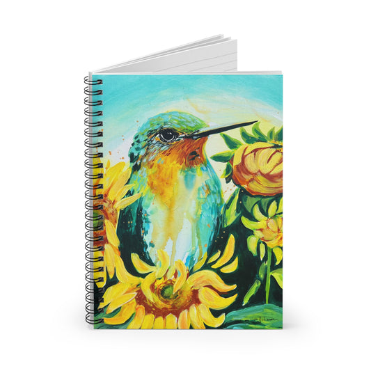 Spiral Notebook - Hummingbird with Sunflowers