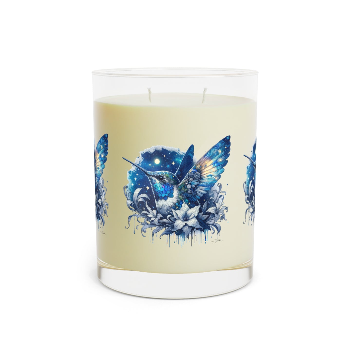 Seventh Avenue Scented Candle - Blue Hummingbird w/ Starry Night Design