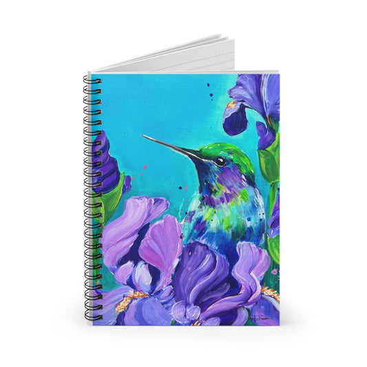 Spiral Notebook - Hummingbird with Irises