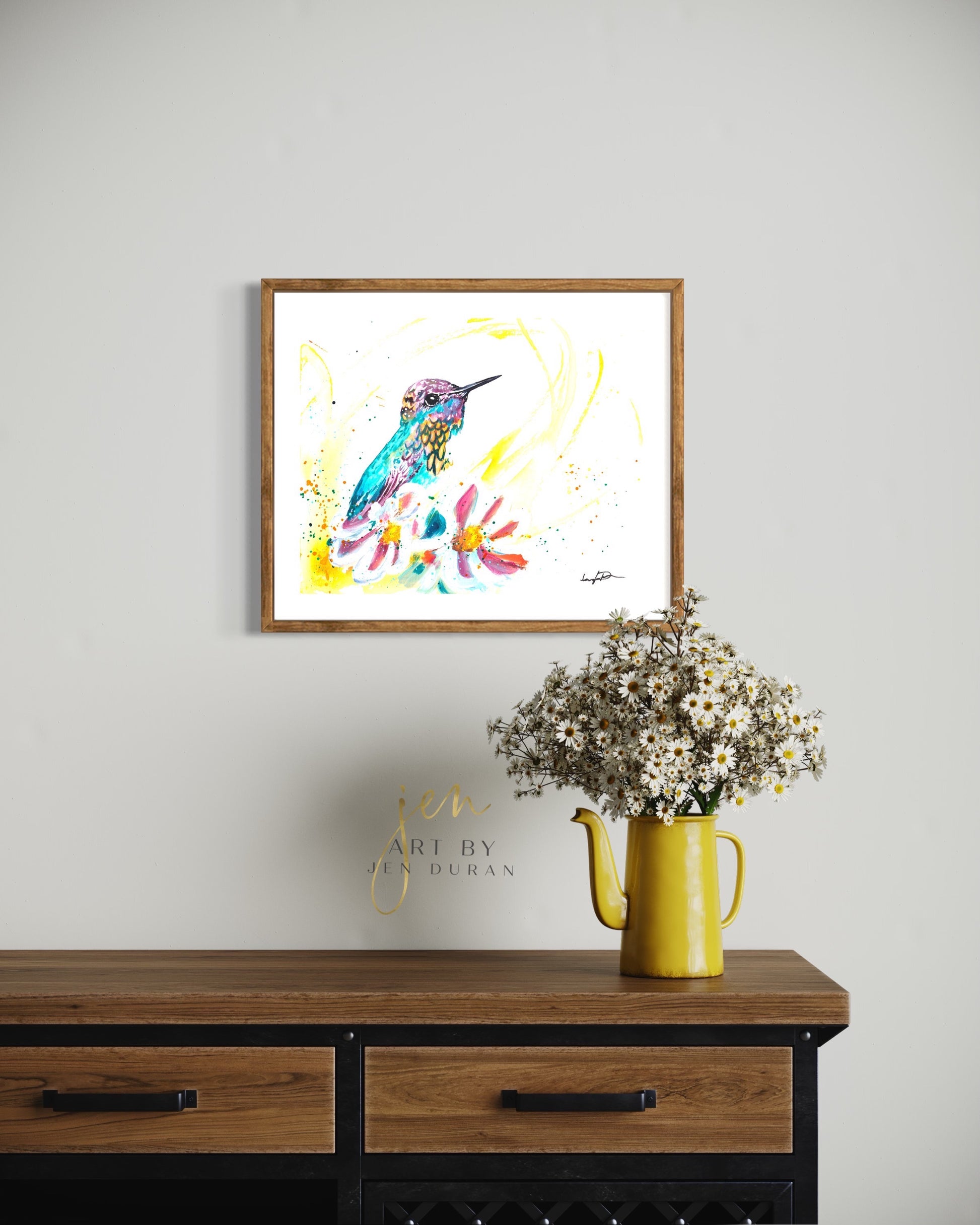 modern canvas wall art, modern art, hummingbird art, watercolor bird art, floral art print, canvas wall art, wall art, home decor, modern art print, art for walls, unique home decor, best gift, bird art print, art by jen duran