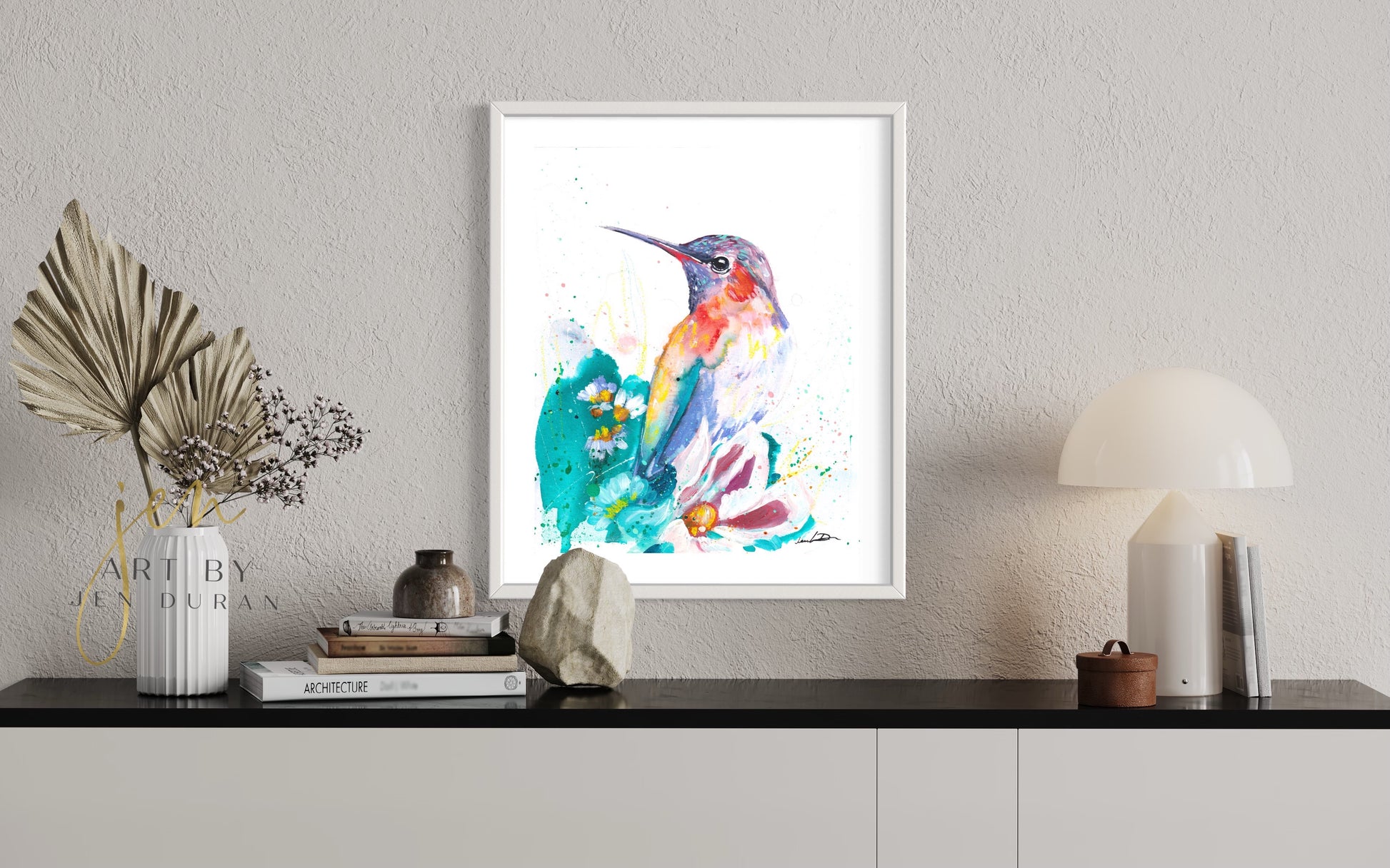 modern canvas wall art, modern art, hummingbird art, watercolor bird art, floral art print, canvas wall art, wall art, home decor, modern art print, art for walls, unique home decor, best gift, bird art print, art by jen duran