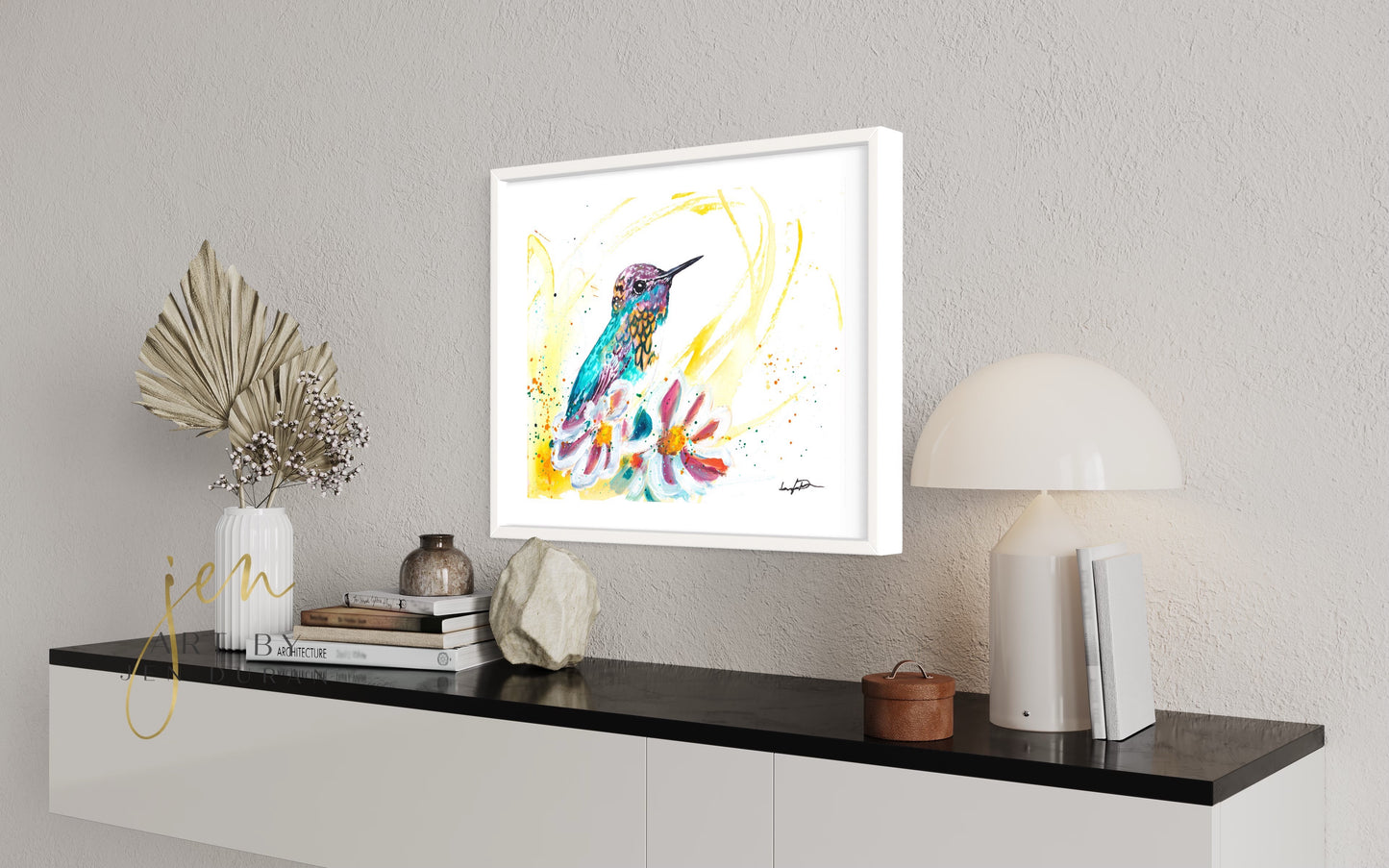 modern canvas wall art, modern art, hummingbird art, watercolor bird art, floral art print, canvas wall art, wall art, home decor, modern art print, art for walls, unique home decor, best gift, bird art print, art by jen duran