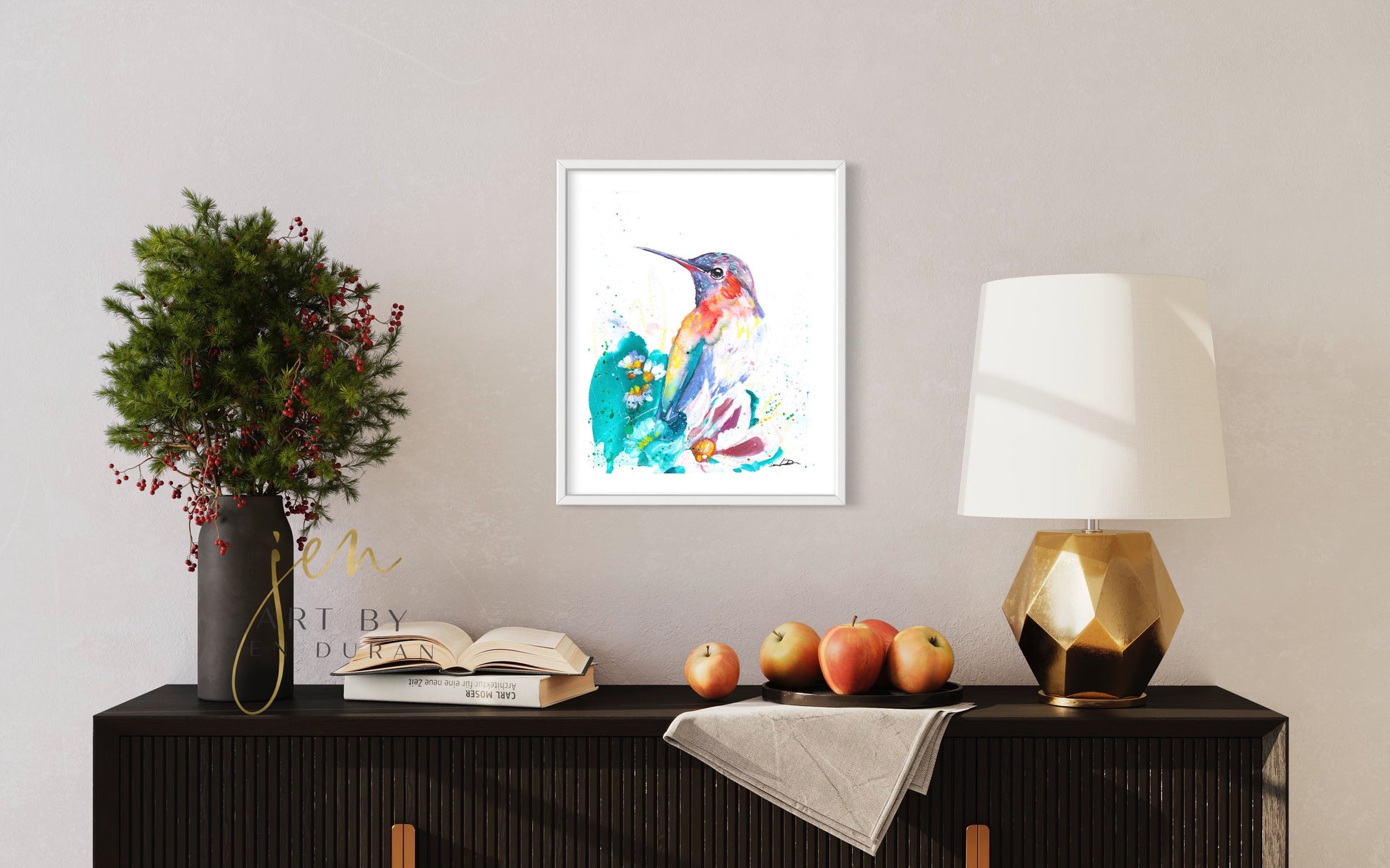 modern canvas wall art, modern art, hummingbird art, watercolor bird art, floral art print, canvas wall art, wall art, home decor, modern art print, art for walls, unique home decor, best gift, bird art print, art by jen duran