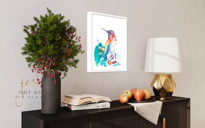 modern canvas wall art, modern art, hummingbird art, watercolor bird art, floral art print, canvas wall art, wall art, home decor, modern art print, art for walls, unique home decor, best gift, bird art print, art by jen duran