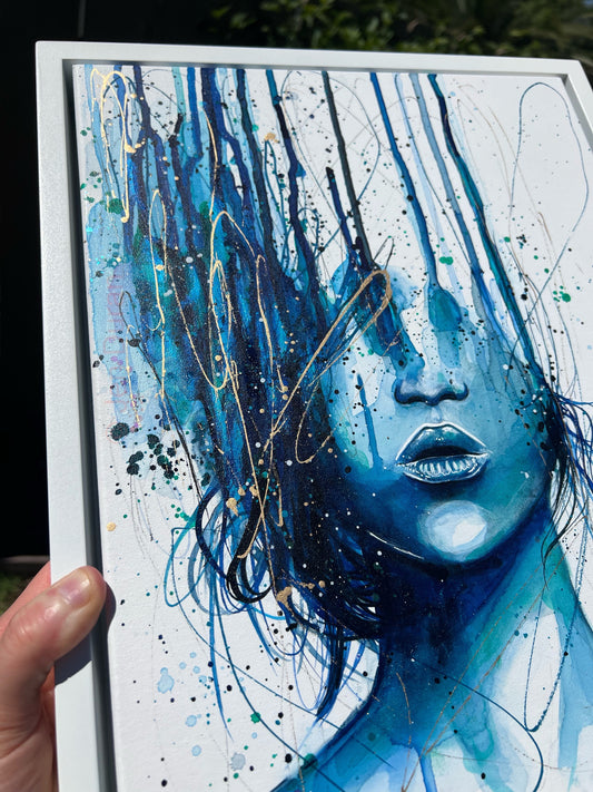 Consumed By Chaos Original Painting (Blue & Gold Edition)