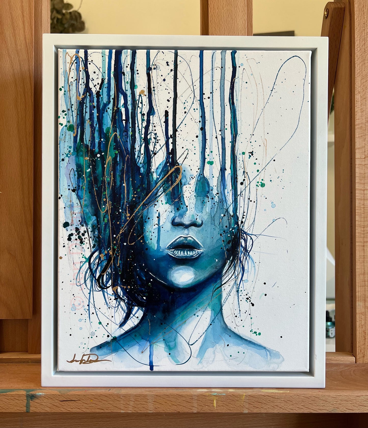 Consumed By Chaos Original Painting (Blue & Gold Edition)