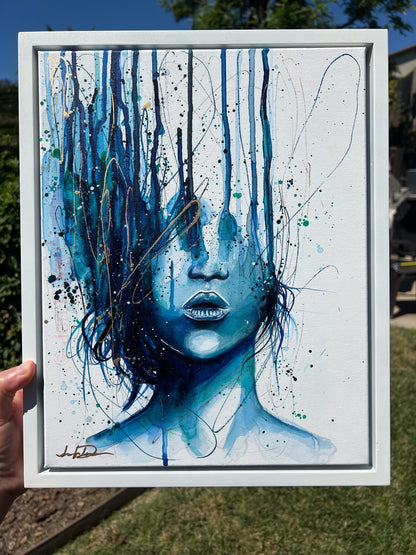 Consumed By Chaos Original Painting (Blue & Gold Edition)