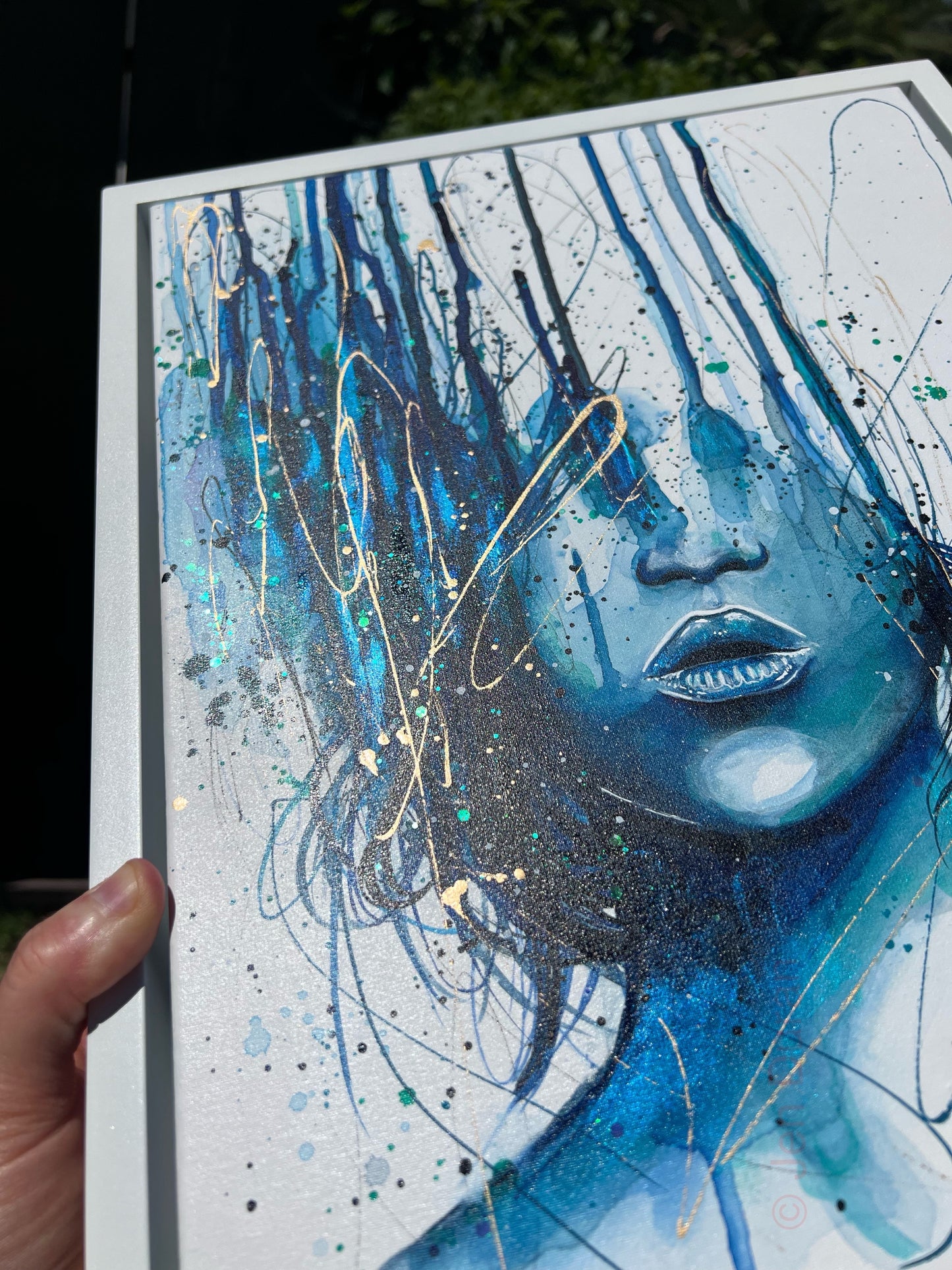 Consumed By Chaos Original Painting (Blue & Gold Edition)