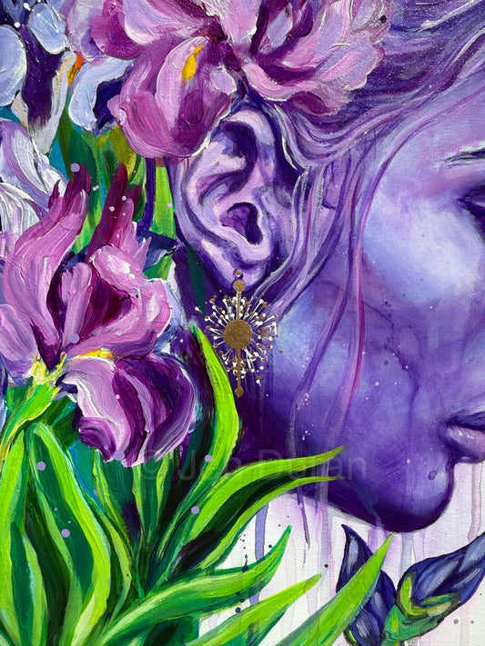 "Dreaming in a Field of Irises" #2 - Original Painting