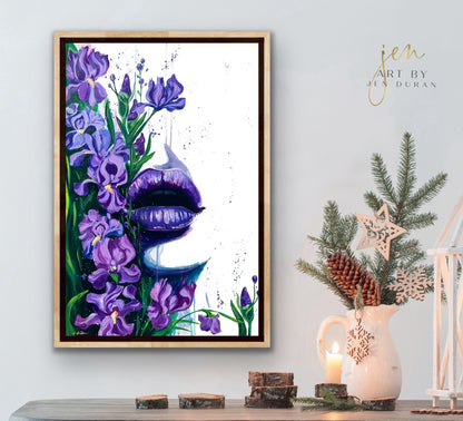 "Dreaming in a Field of Irises" Giclée Canvas Print