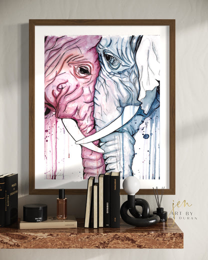"Elephant Love" Fine Art Paper Print