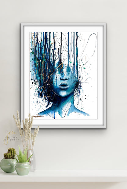 "Consumed By Chaos" (Blue & Gold) Fine Art Print