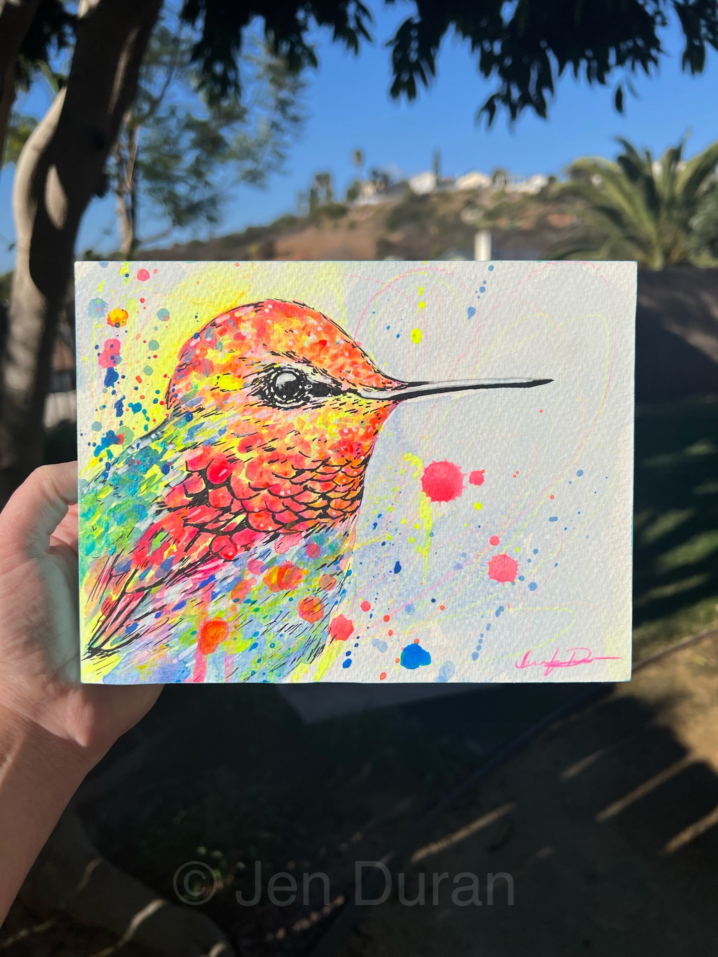"Happy Hummingbird" Original Painting