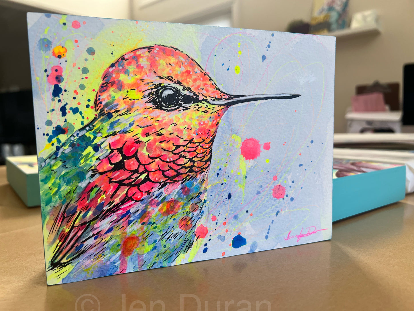 "Happy Hummingbird" Original Painting
