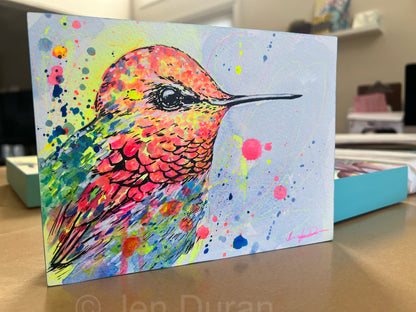 "Happy Hummingbird" Original Painting