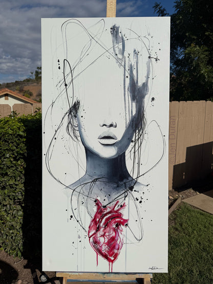 "Heartache"  Hand-Embellished Giclée Canvas Print