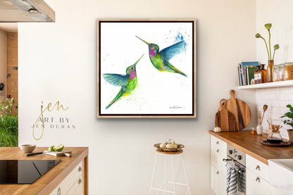 "Hummingbird Duo" Giclée Canvas Print