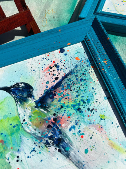 "TAKE FLIGHT" Original Watercolor Hummingbird Painting | Wall Art | Home Decor | Art By Jen Duran