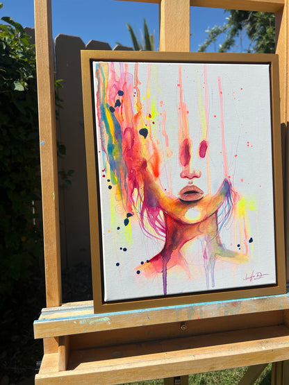 "Consumed by Chaos" (neon) Original Painting