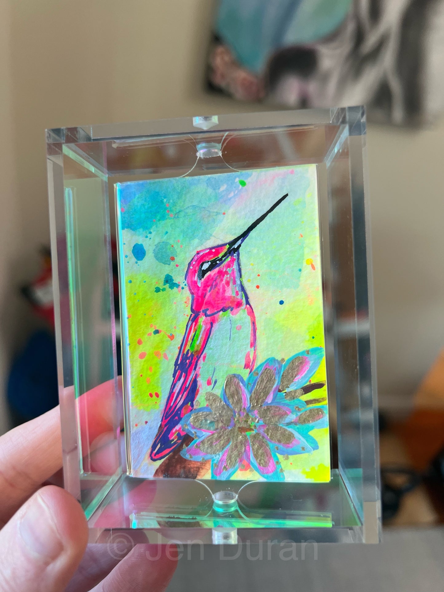 “Pink Hummingbird” - Mini Original Painting