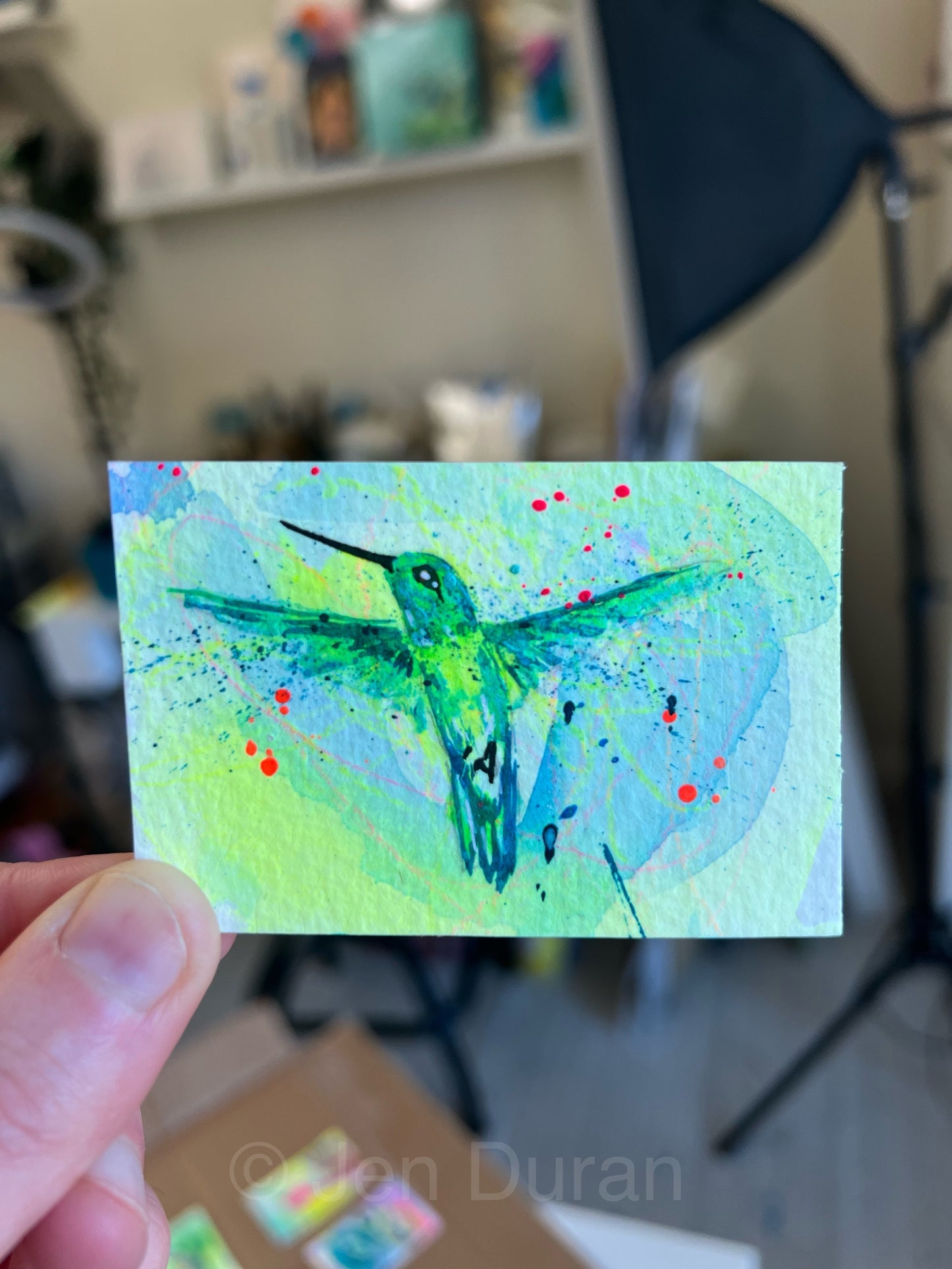 “Mini Hummingbird” #4 - Mini Original Painting