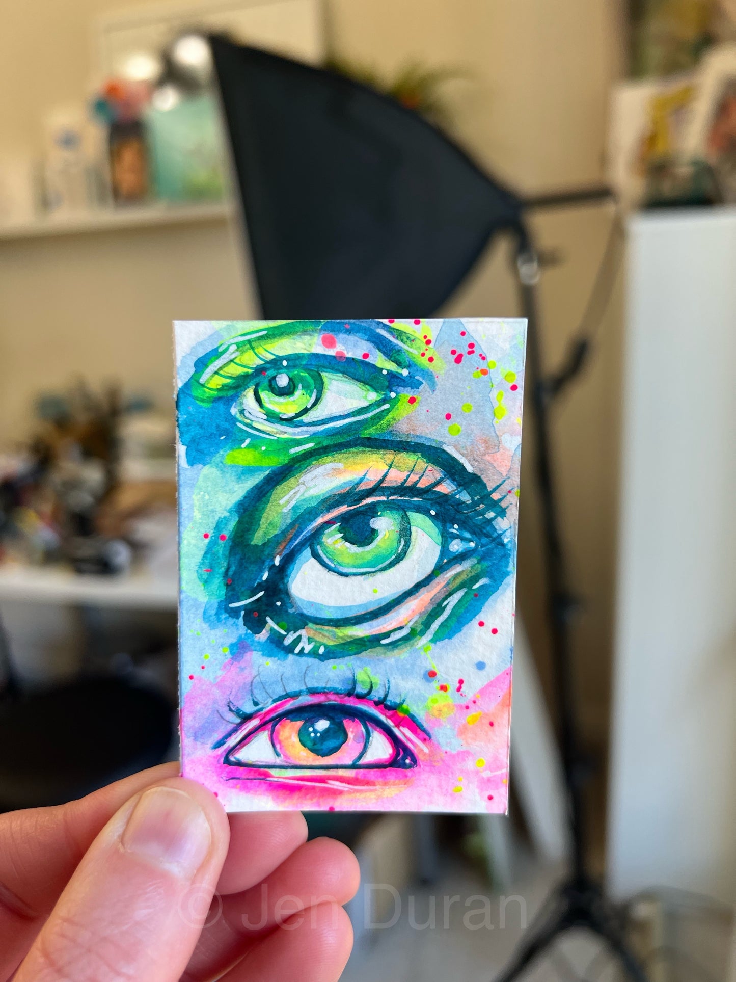 "Neon Eyes" Mini Original Painting