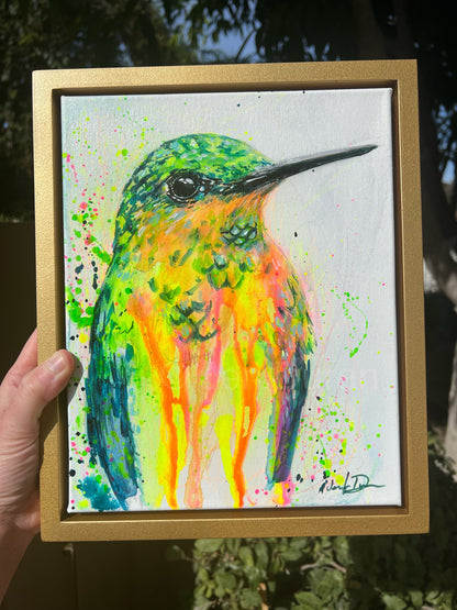 "Neon Hummingbird" - Original Painting