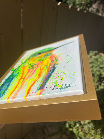 "Neon Hummingbird" - Original Painting