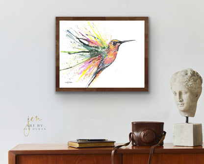 Rainbow Hummingbird Fine Art Paper Print