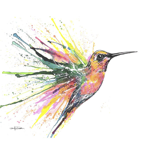Rainbow Hummingbird Fine Art Paper Print