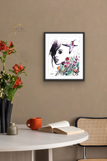 “She Blooms in Silence” Fine Art Print