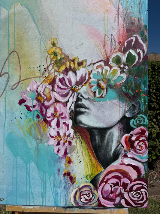 "Thoughts Inside a Dream" Hand-Embellished Giclée Canvas