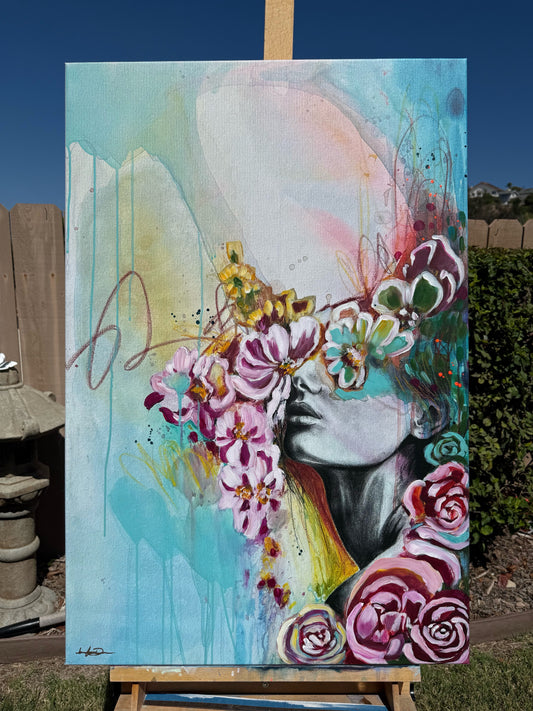 "Thoughts Inside a Dream" Hand-Embellished Giclée Canvas
