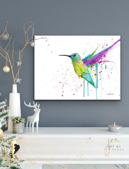 "Hummingbird Splash" # 2 - Giclée Canvas Print