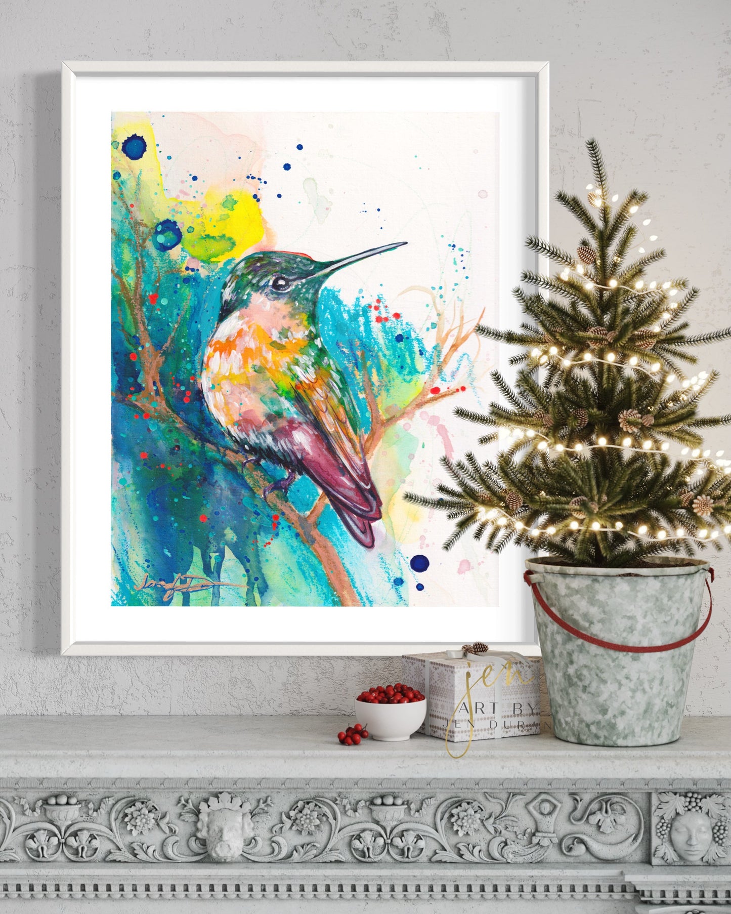 modern canvas wall art, modern art, hummingbird art, watercolor bird art, floral art print, canvas wall art, wall art, home decor, modern art print, art for walls, unique home decor, best gift, bird art print, art by jen duran