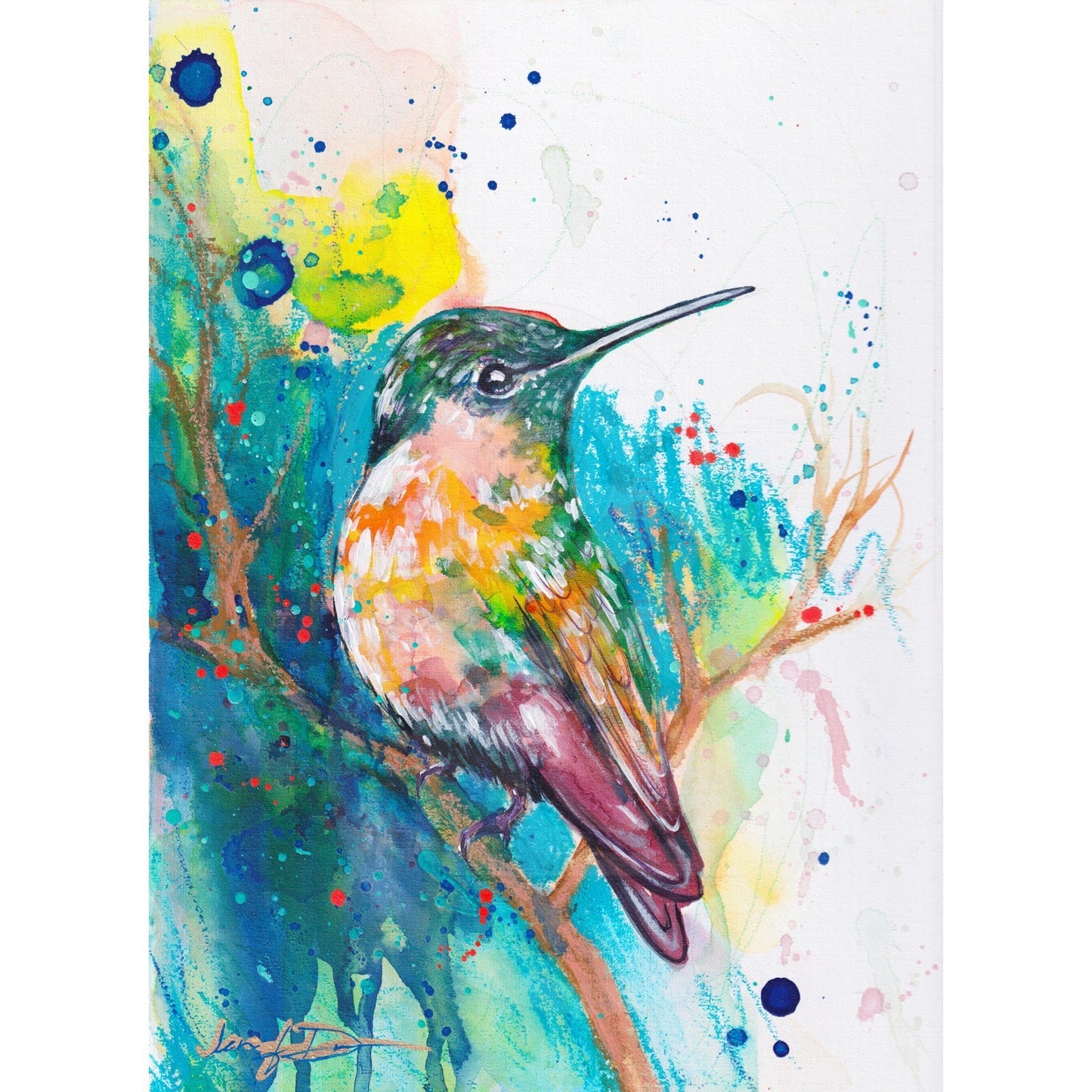 modern canvas wall art, modern art, hummingbird art, watercolor bird art, floral art print, canvas wall art, wall art, home decor, modern art print, art for walls, unique home decor, best gift, bird art print, art by jen duran