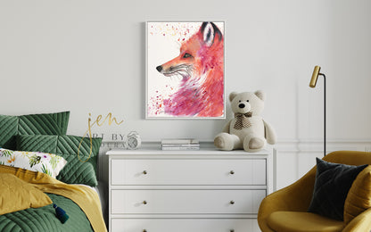 modern canvas wall art, modern art, art print, abstract art, abstract watercolor, modern watercolor, art prints, fox art print, canvas wall art, wall art, home decor, modern art print, art for walls, unique home decor, best gift, unique gift ideas, art by jen duran