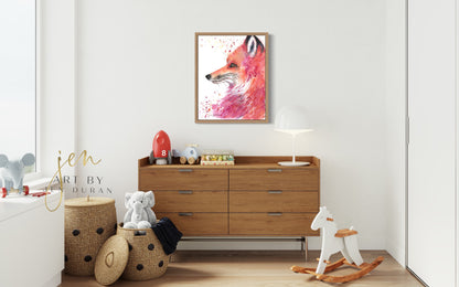 modern canvas wall art, modern art, art print, abstract art, abstract watercolor, modern watercolor, art prints, fox art print, canvas wall art, wall art, home decor, modern art print, art for walls, unique home decor, best gift, unique gift ideas, art by jen duran